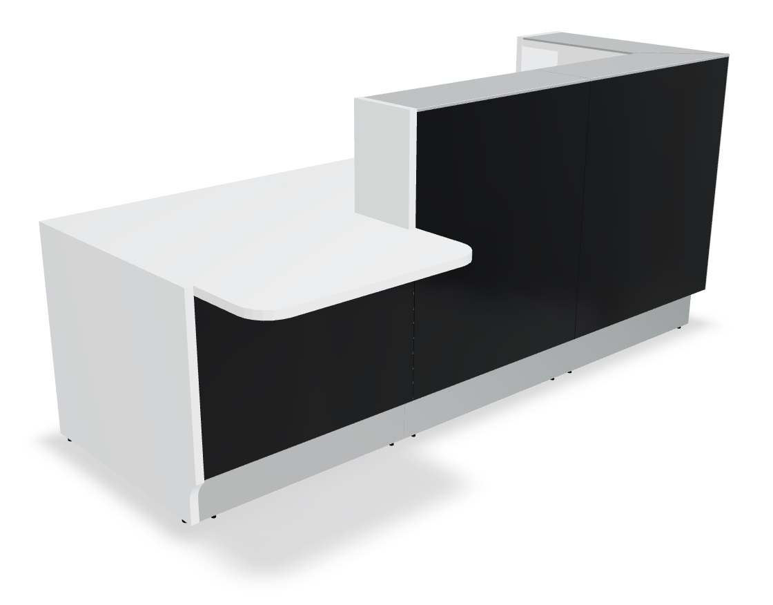 MDD Linea 96" Large Reception Desk in black