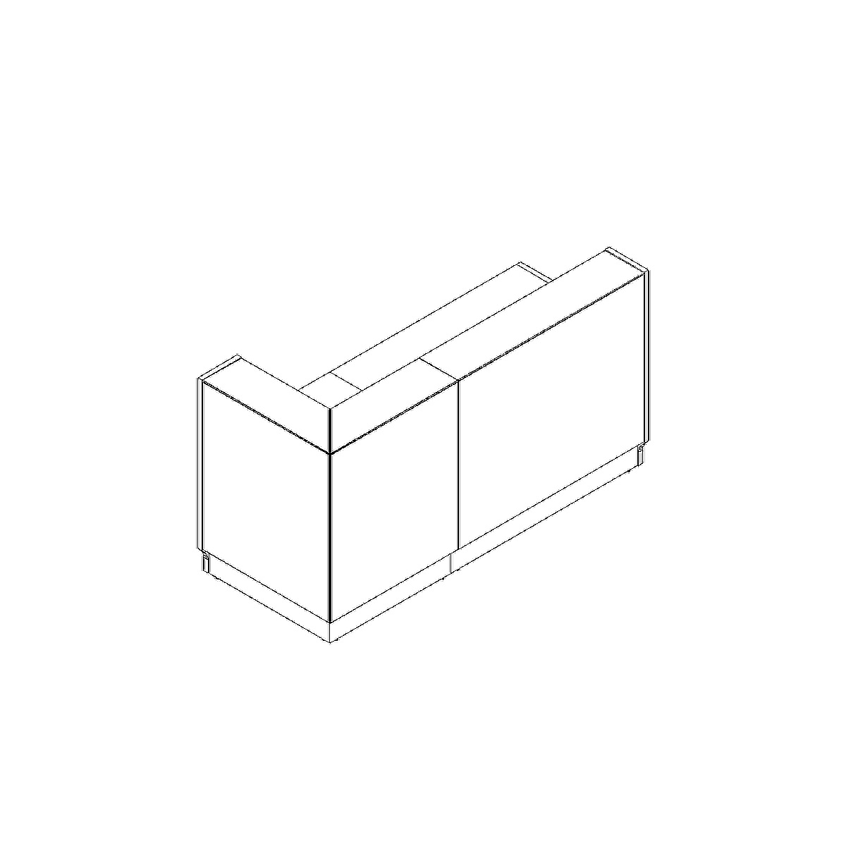 Linea 80" Straight Small Reception Desk with dimention