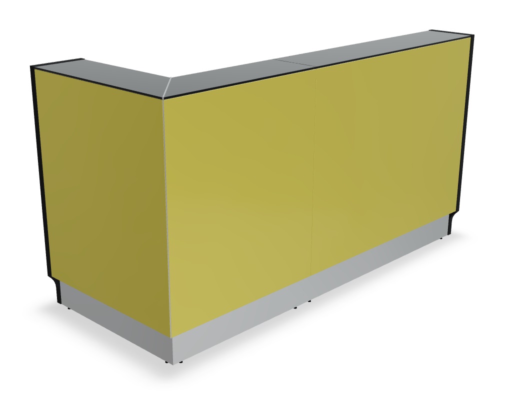 Linea 80" Straight Small Reception Desk in yellow glass