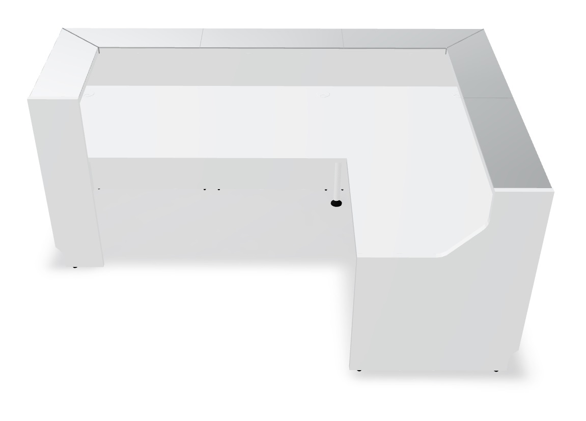 Linea 96" Corner Reception Desk w/LED Light, RAF