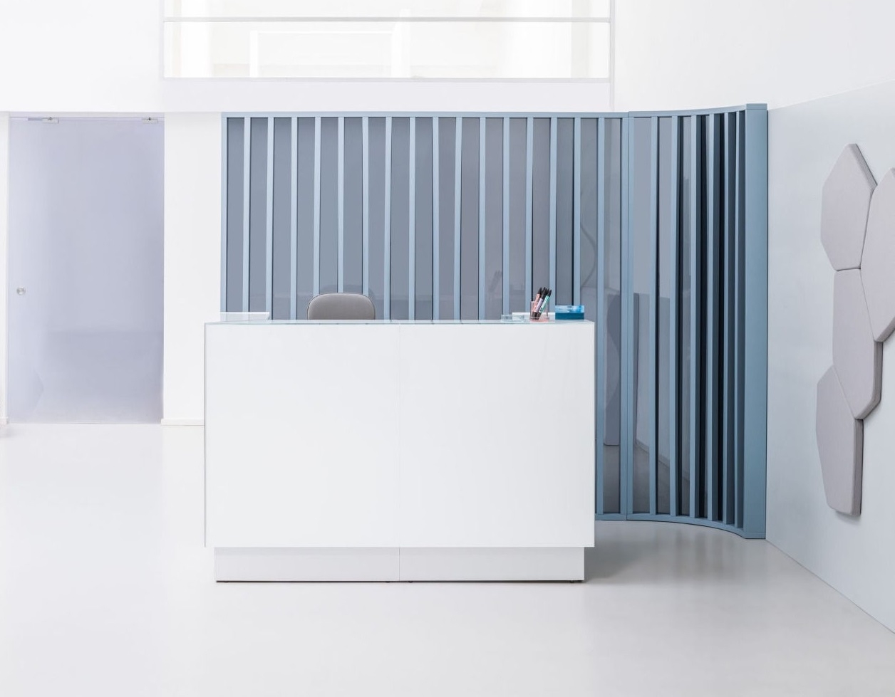 Linea 64" Straight Small Reception White Desk