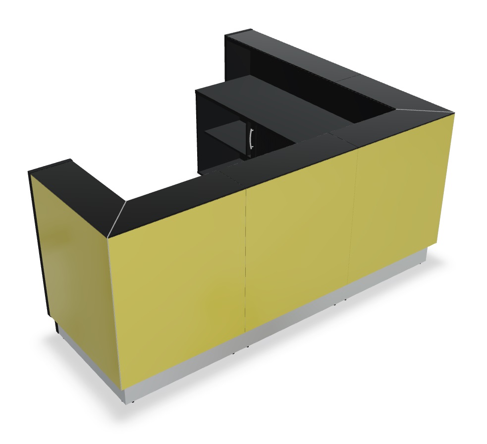 Linea 112" Straight Medium Reception Desk in yellow 