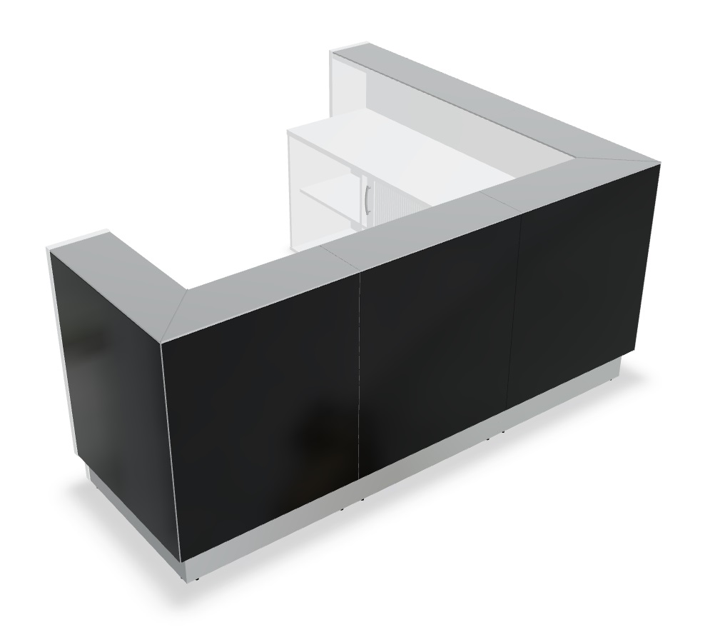 Linea 112" Straight Medium Reception Desk in black