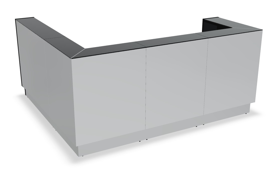 Linea 96 1/4'' x 80 3/4'' Corner Reception Desk w/LED