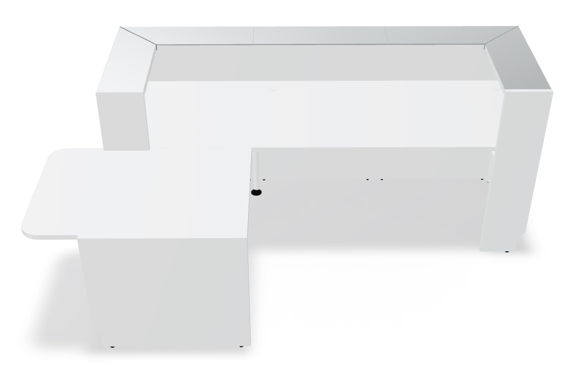 MDD Linea 108" x 65" Large Reception Desk in whi
