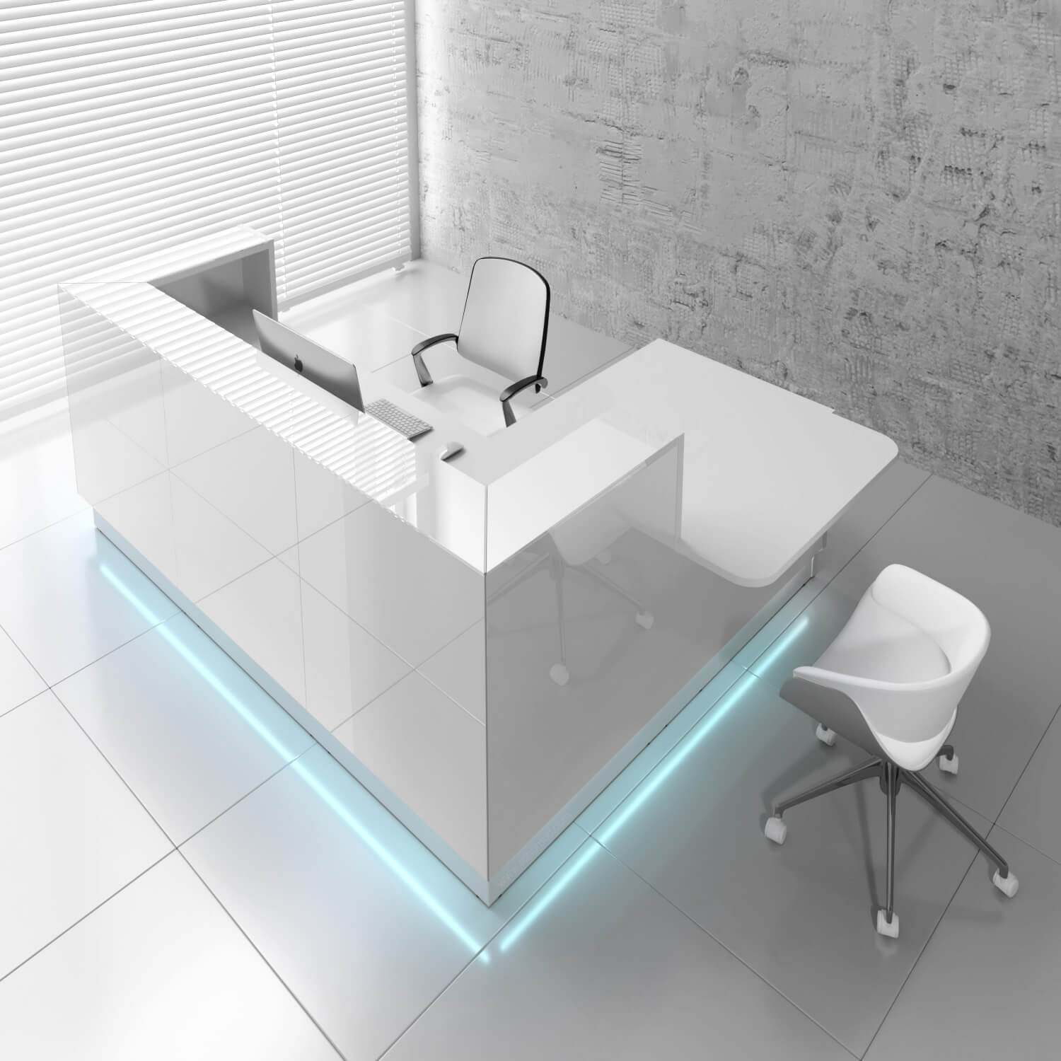 Linea 108" x 65" L Shape Reception Desk with Counter Top