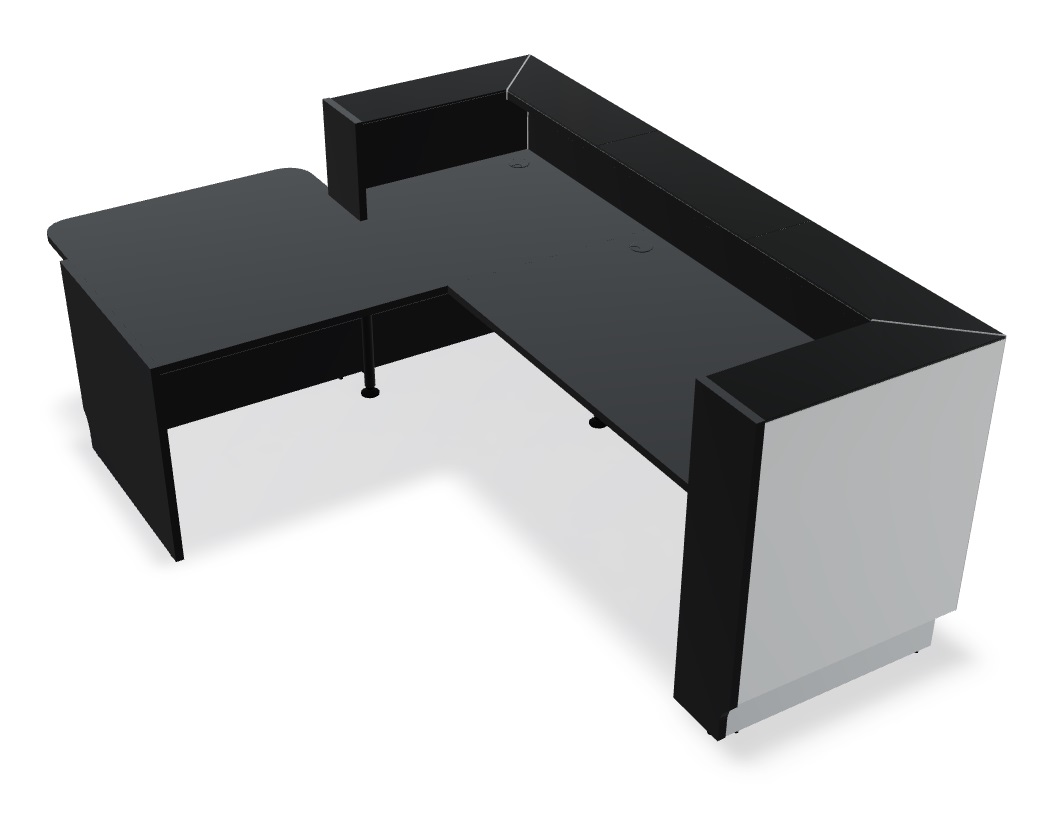 Linea 108" x 73'' Large Reception Desk in Black