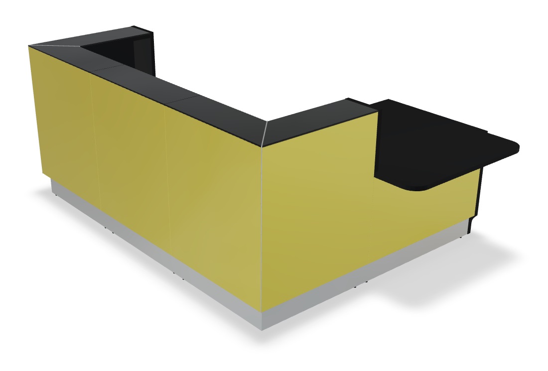 MDD Linea 108" x 73'' Large Reception Desk w/Left Counter Top