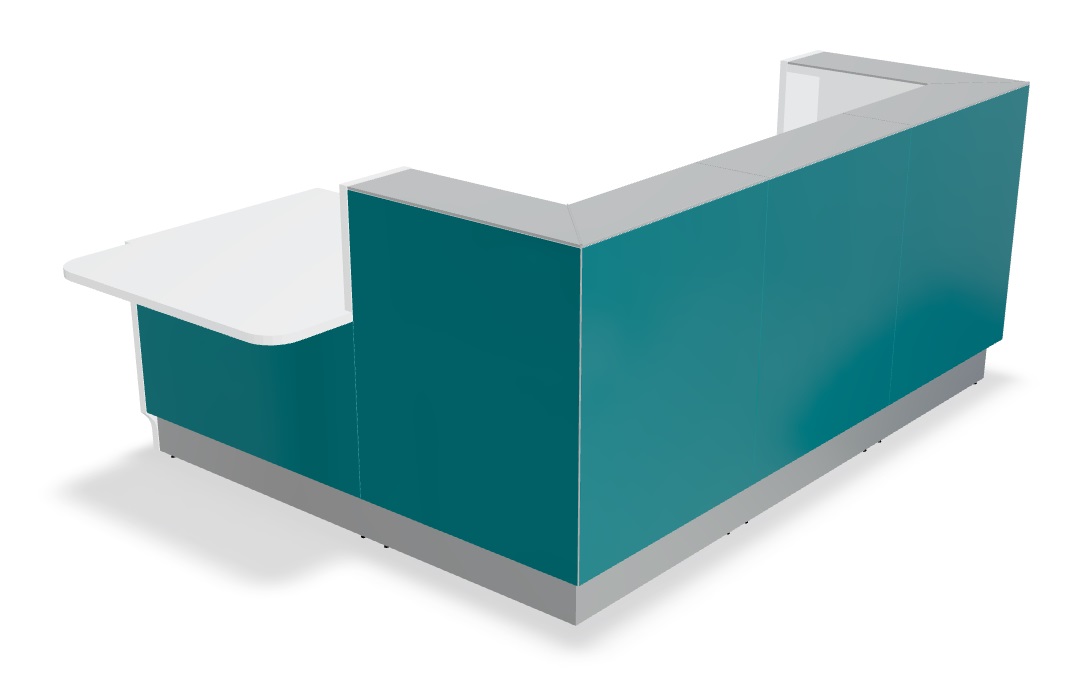 Linea 72" Small Reception Desk w/Right Counter