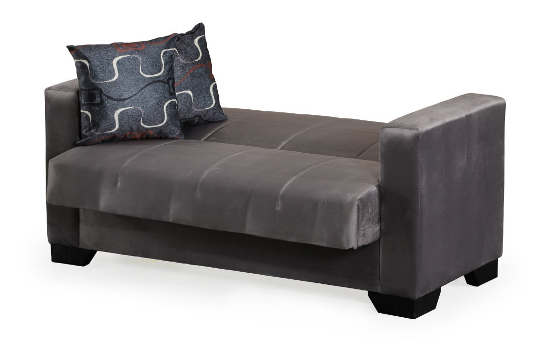 Linden Chenille Convertible Storage Loveseat