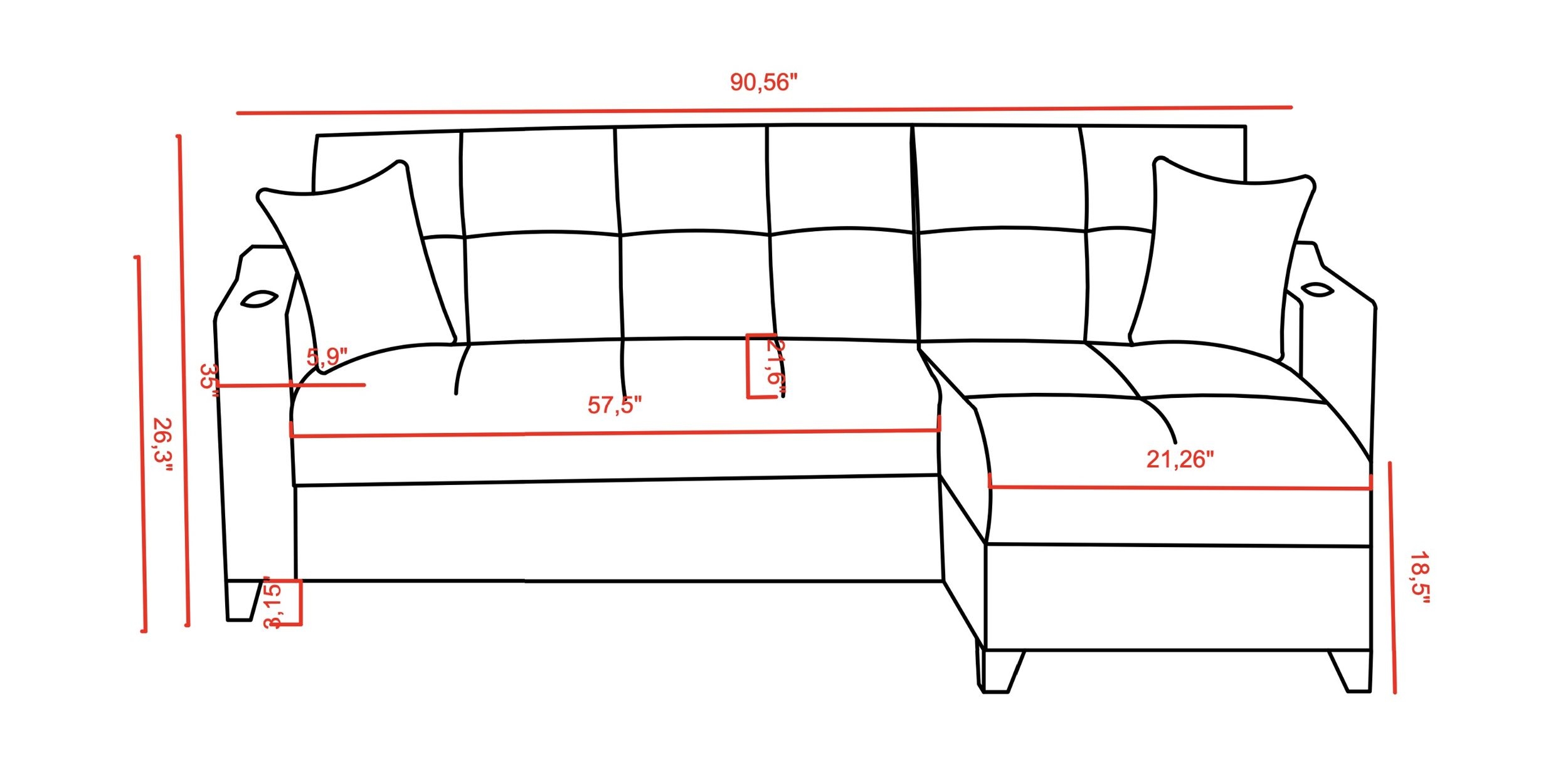 Uptown Brown Sectional
