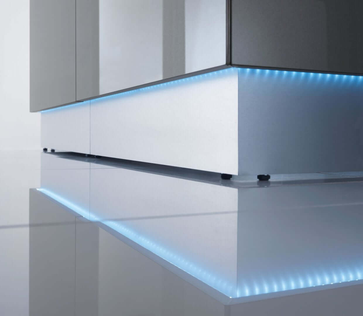 Linea 49" Straight Small Reception Desk with LED lights