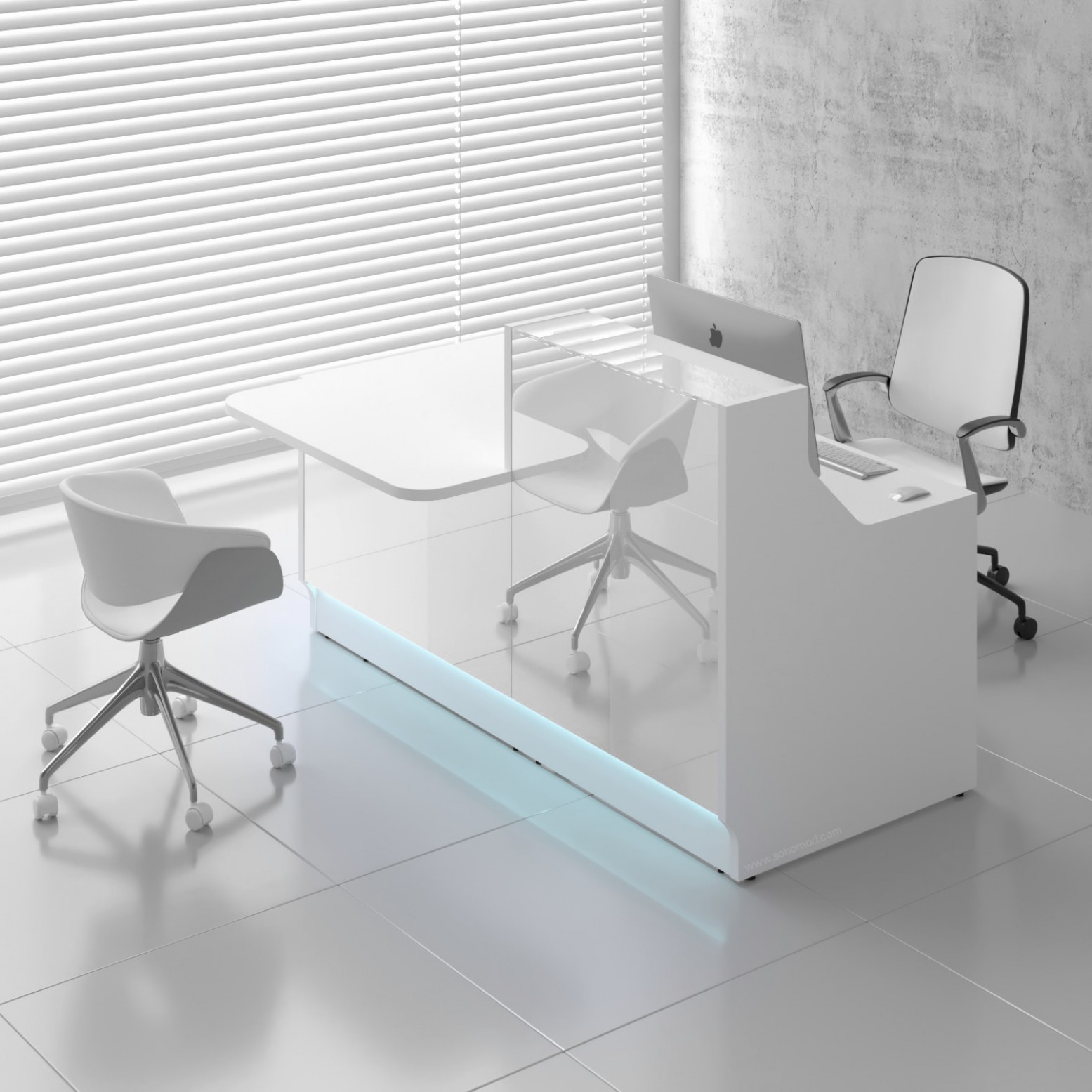 Linea 108" x 65" L Shape Reception Desk with Counter Top