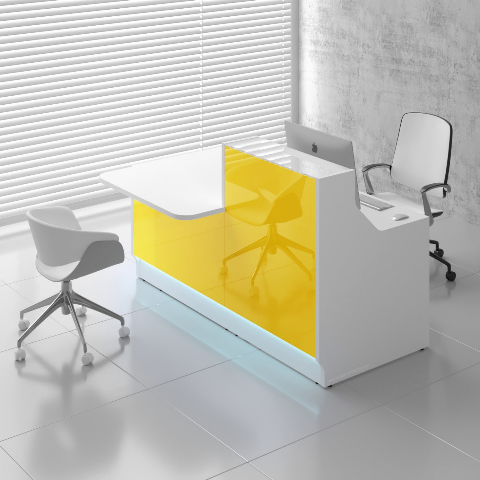 Linea 89" Reception Desk with Counter Top