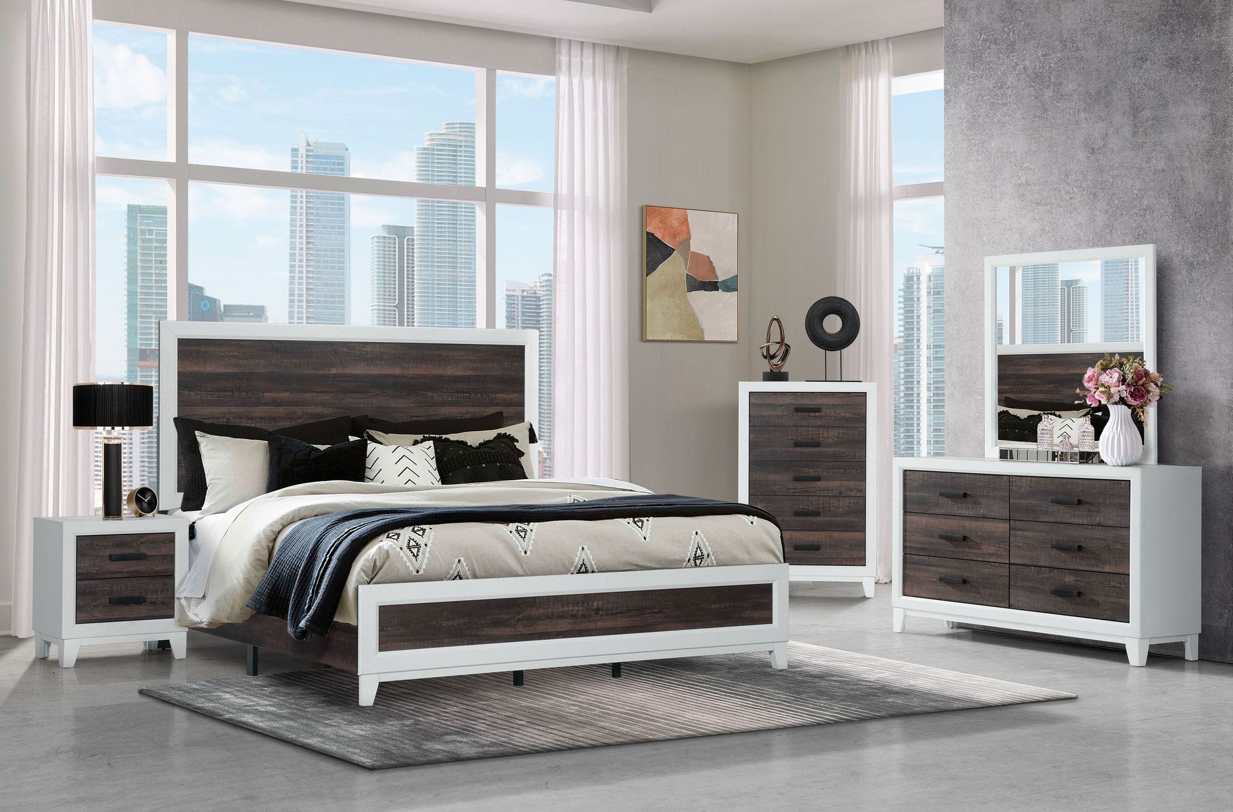 Lisbon MDF Panel Bed, Queen Size