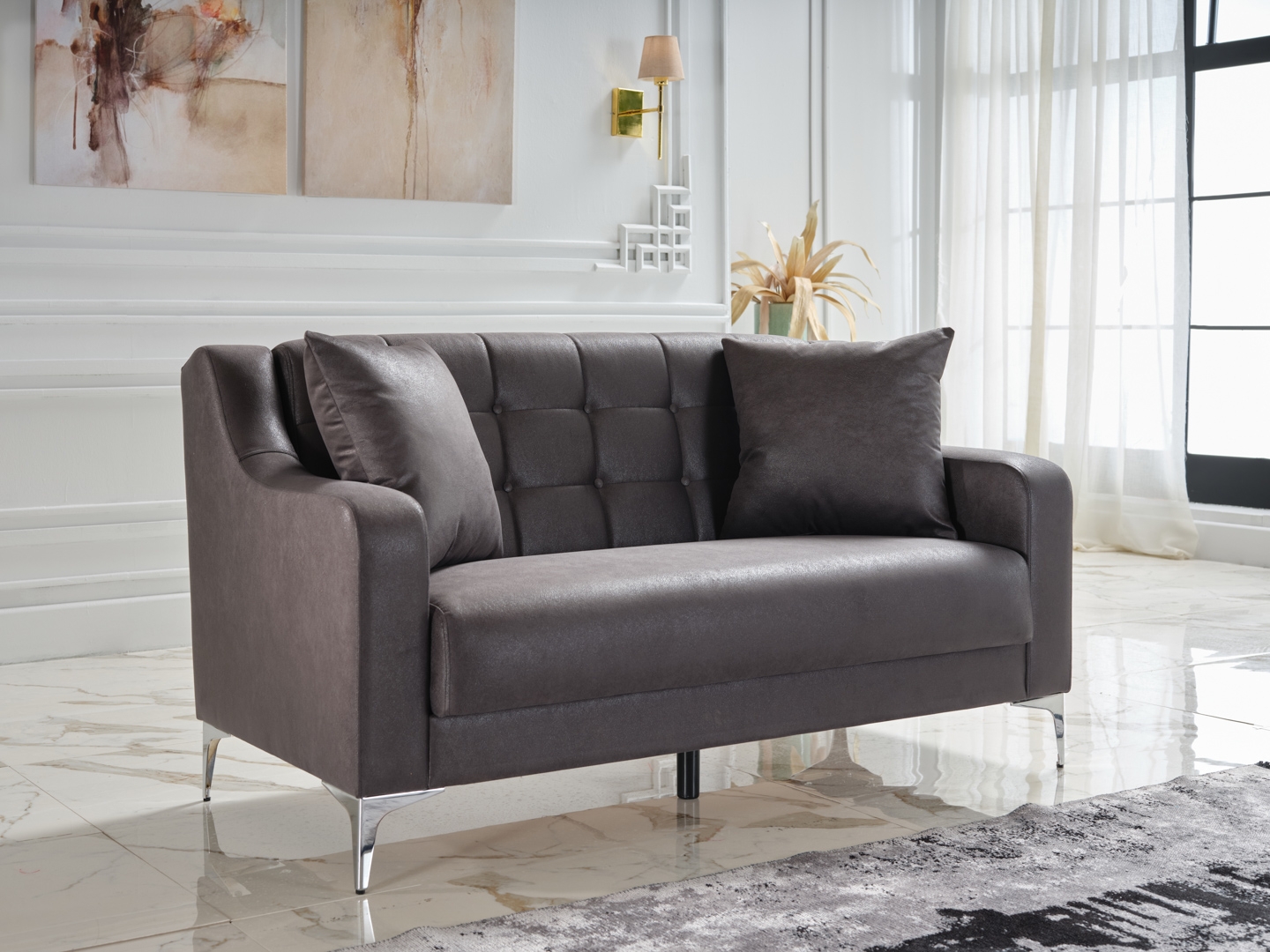 Livia Fabric Storage Sleeper Loveseat