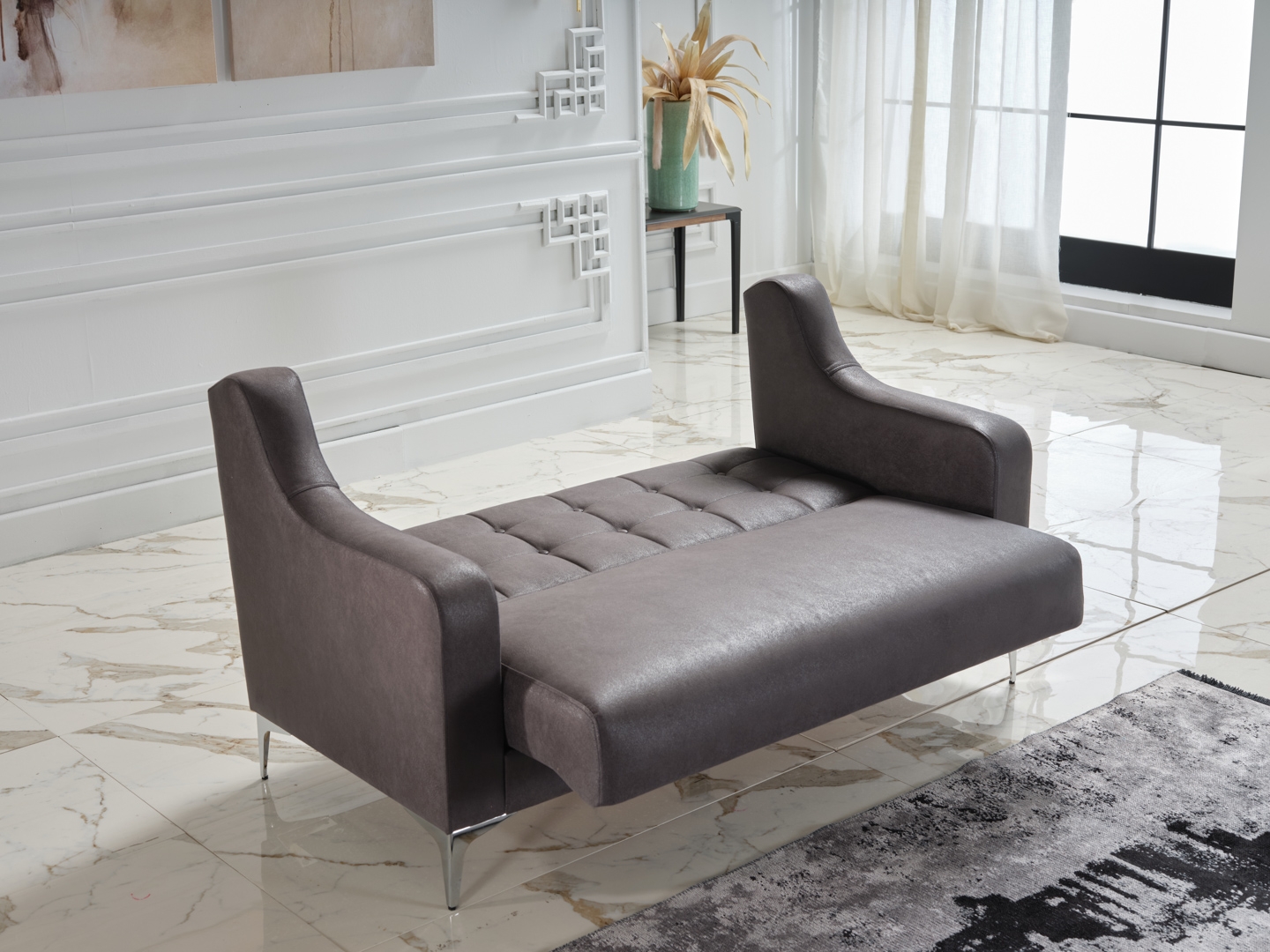 Livia Fabric Storage Sleeper Loveseat