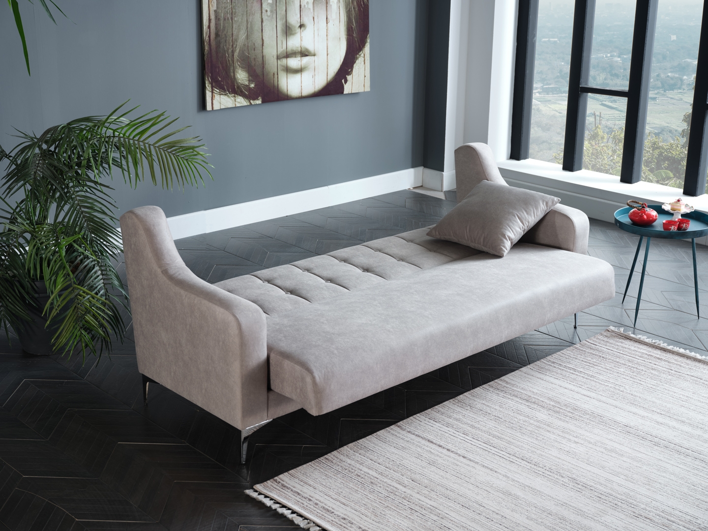 Livia Fabric Storage Sleeper Sofabed