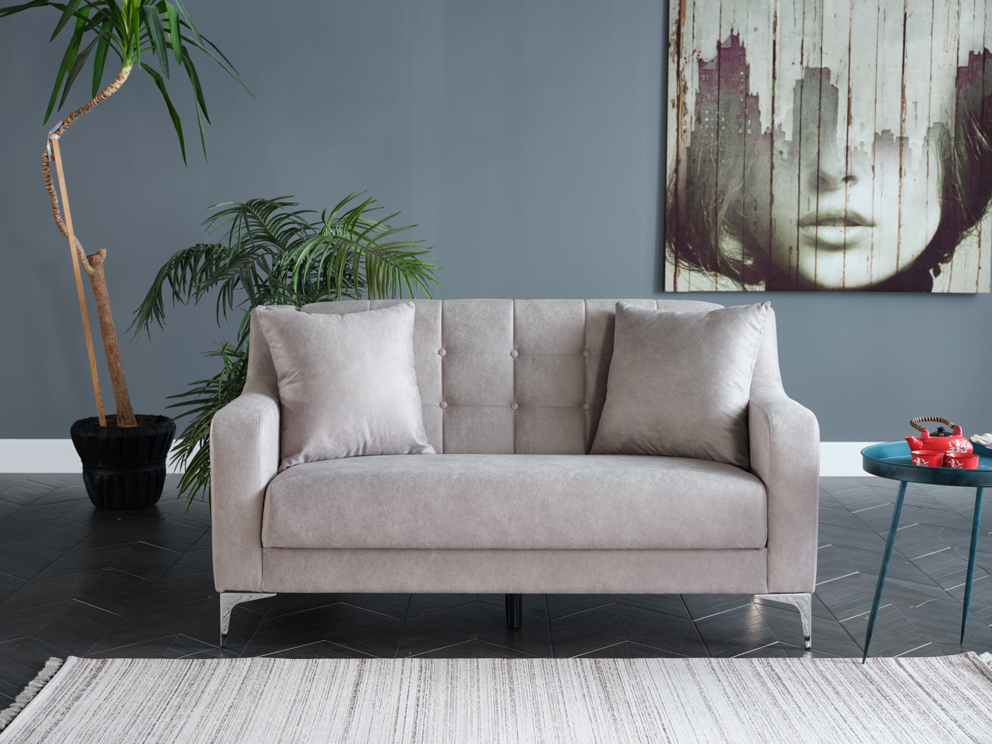 Livia Fabric Storage Sleeper Living Room Set