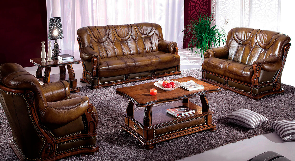 Oakman Leather/Eco-Leather Living Room Set