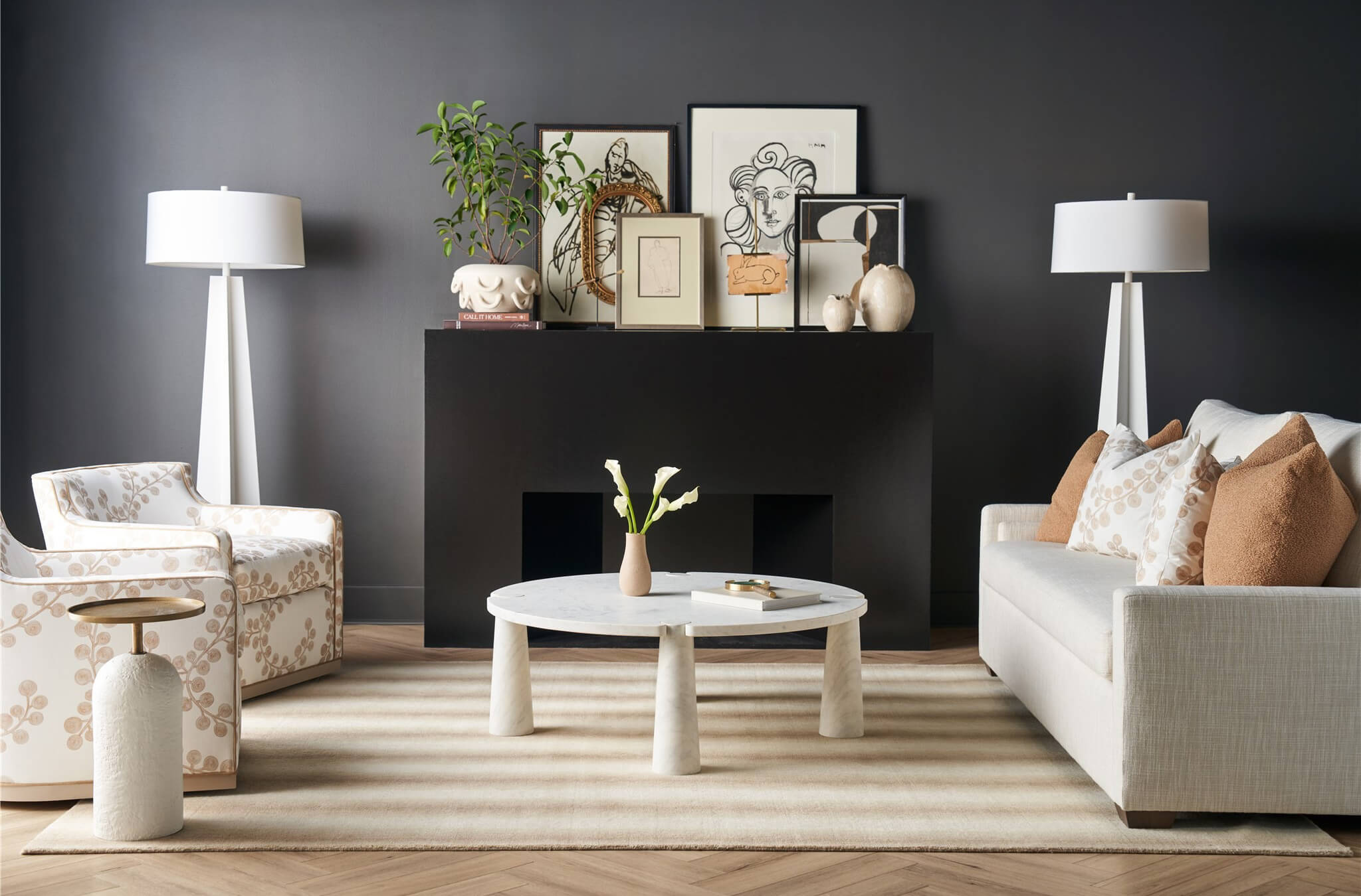 Sienna Aluminum/Plaster Martini Table
