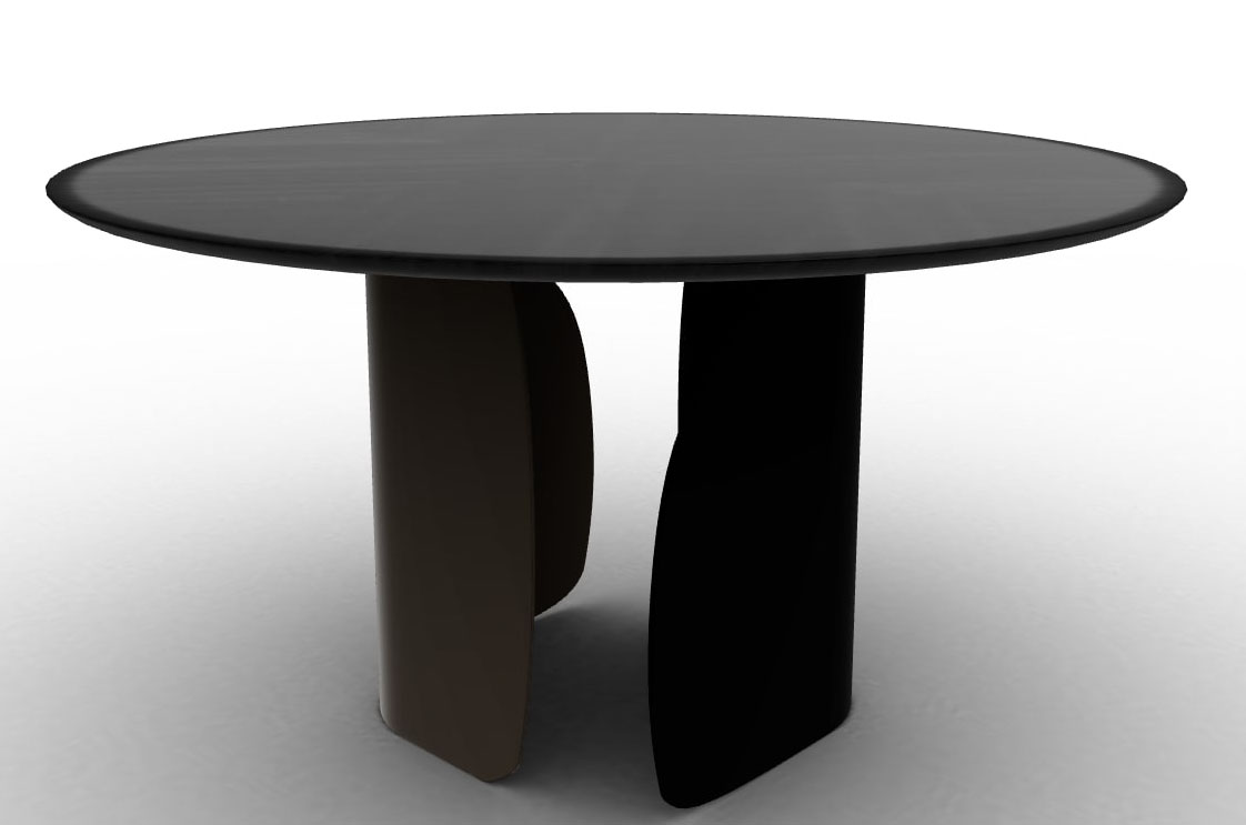 Twins Metal/Veneer Round Dining Table