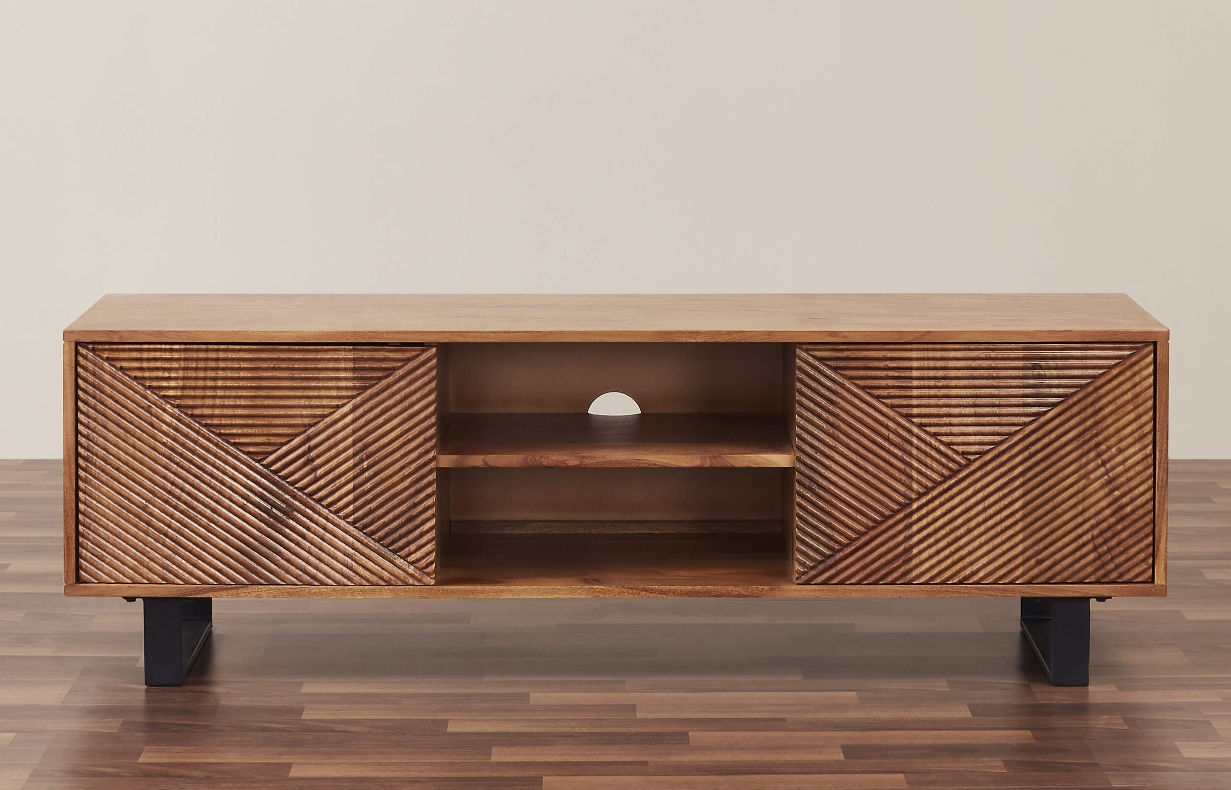 Linear Hardwood 55" TV Stand w/ Storage