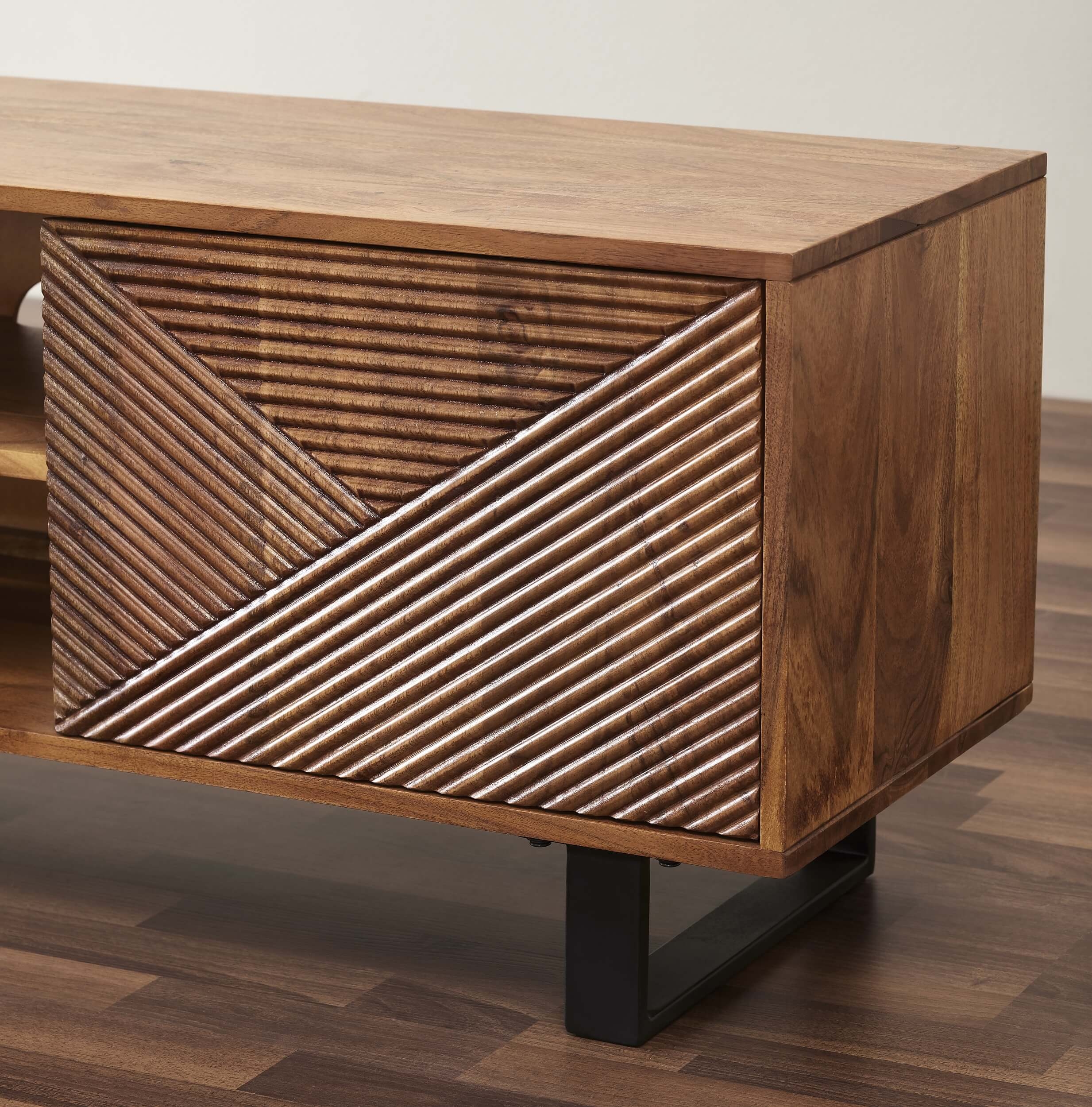 Linear Hardwood 55" TV Stand w/ Storage
