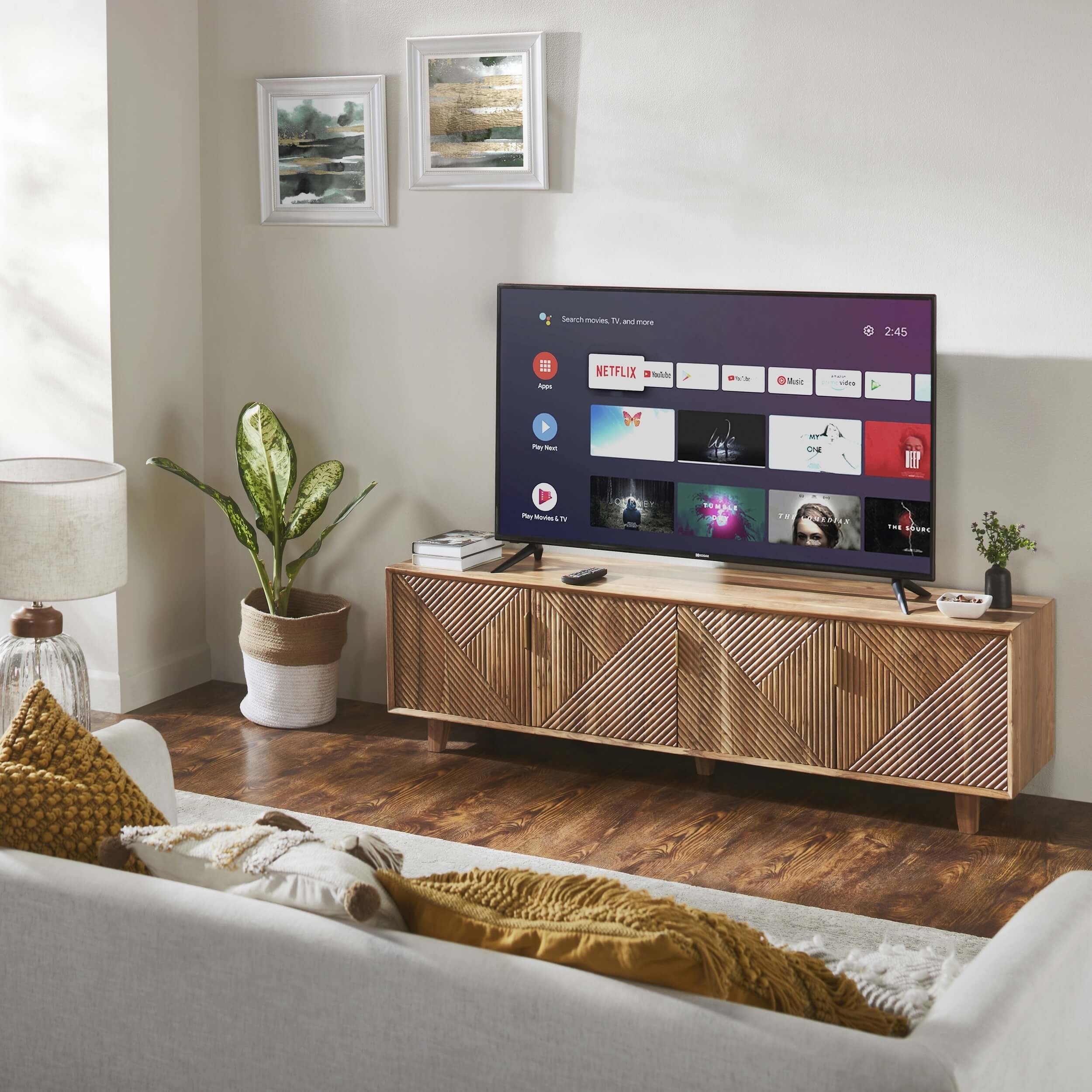 Linear Solid Wood 68" TV Stand