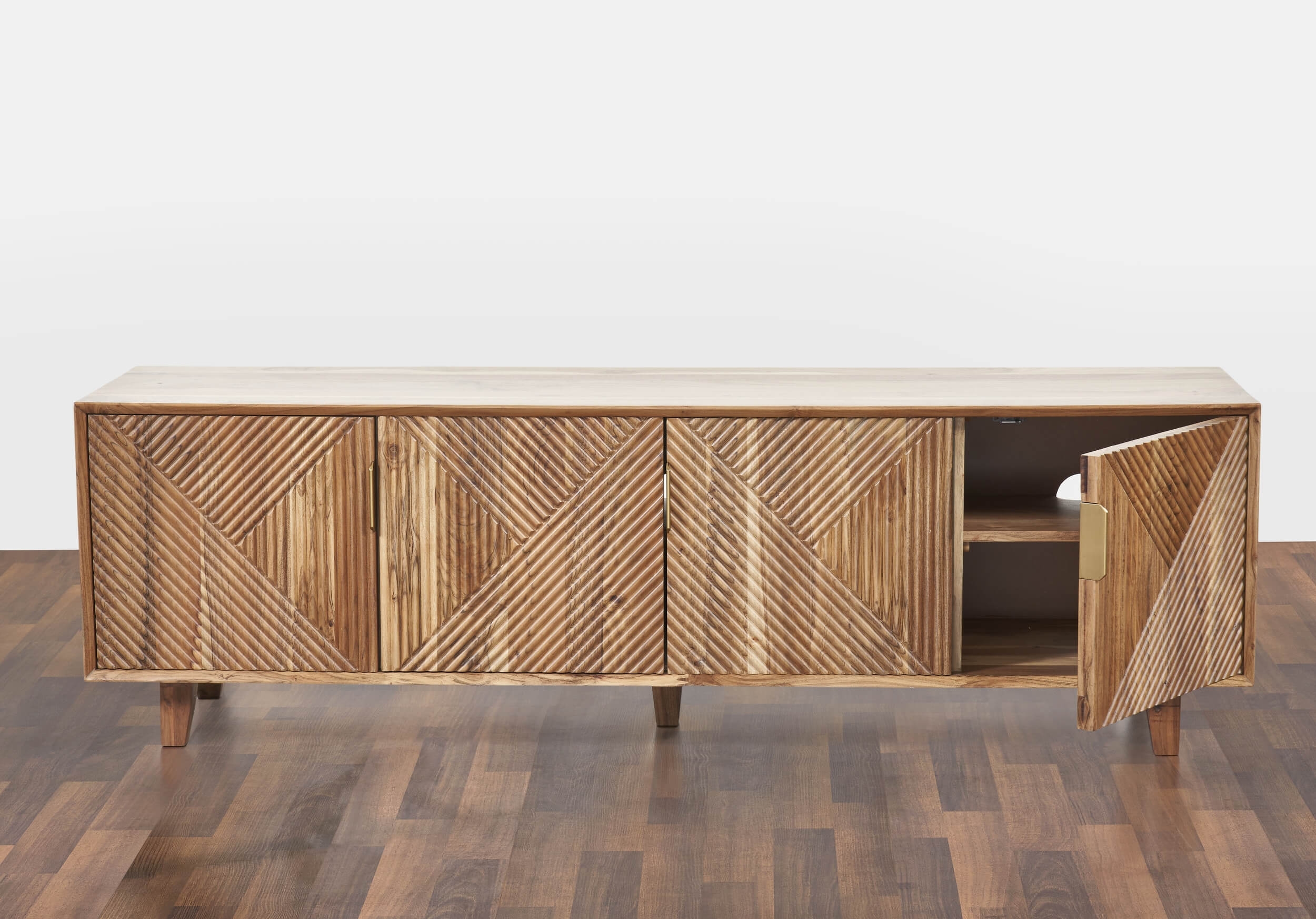 Linear Solid Wood 68" TV Stand