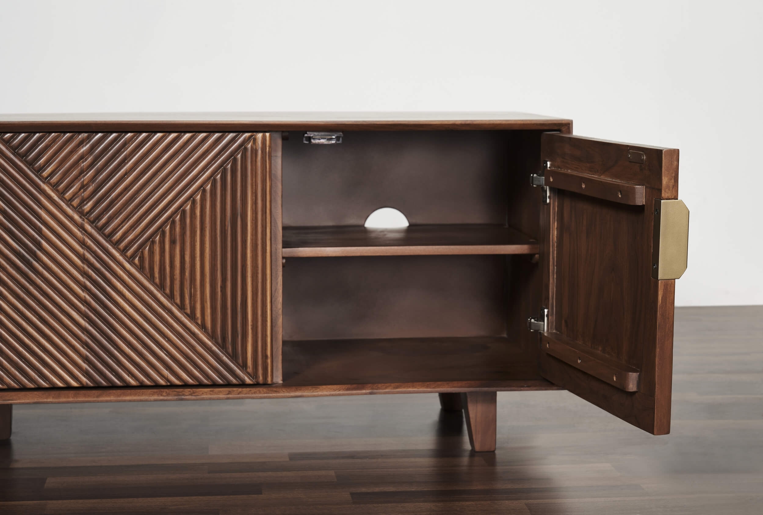 Linear Solid Wood 68" TV Stand