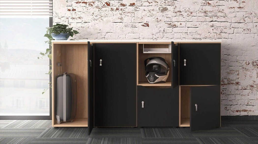 NARBUTAS Choice 1 Row Locker w/2 Small & 1 Big Doors in black