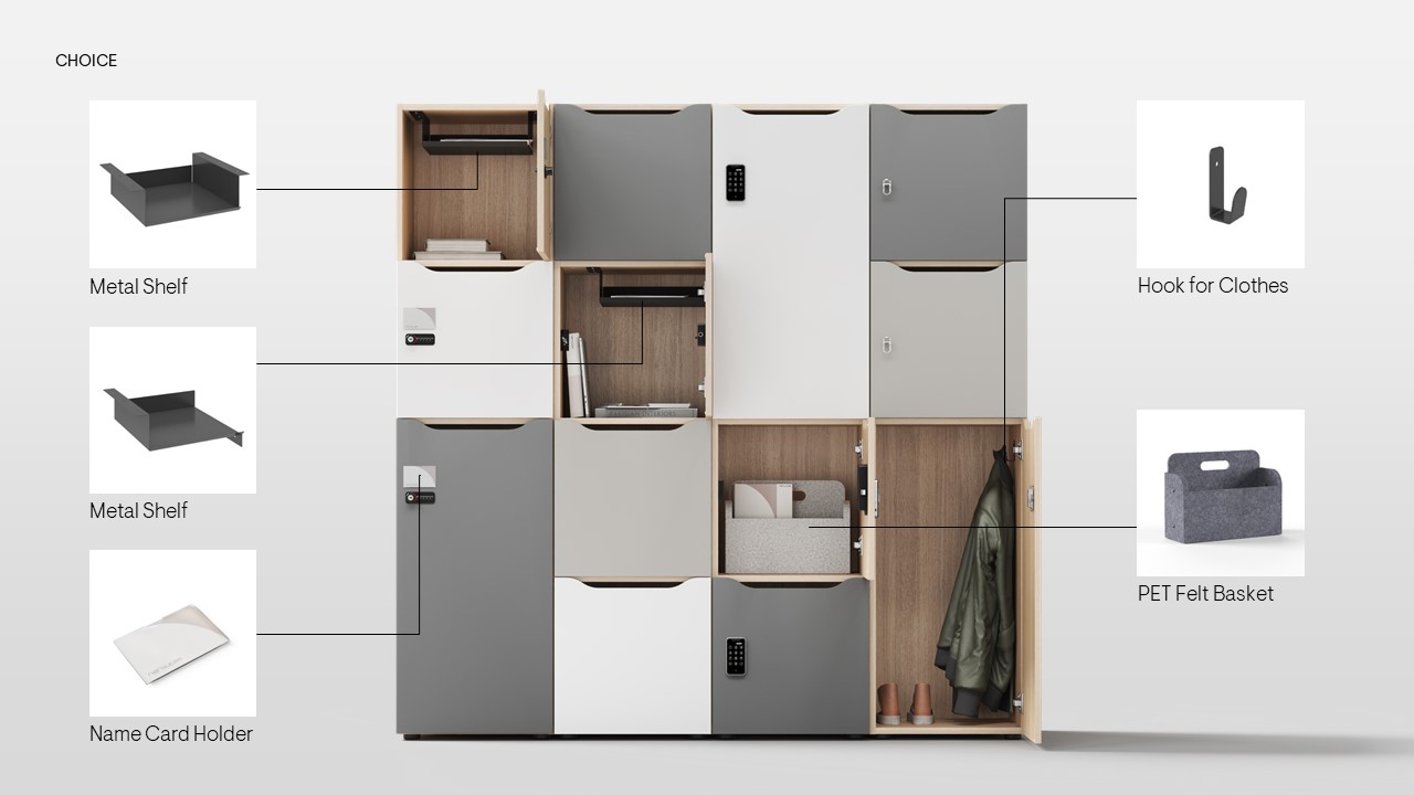 NARBUTAS Single Row Locker w/2 Small Doors