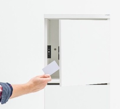 Standard Office Locker Storage Cabinet w/4 Lockable Doors & Enlarged Lockers
