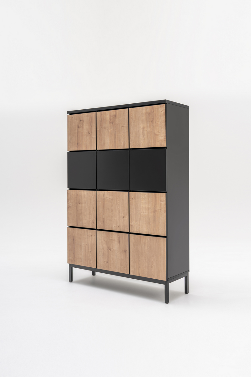 Standard Office Locker Storage Cabinet w/4 Lockable Doors & Enlarged Lockers