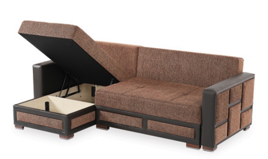 Loft Polyester/PU Convertible Storage Sectional