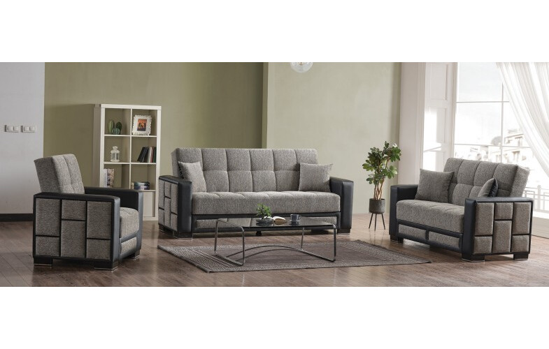 Loft Polyester/PU Convertible Storage Sofa