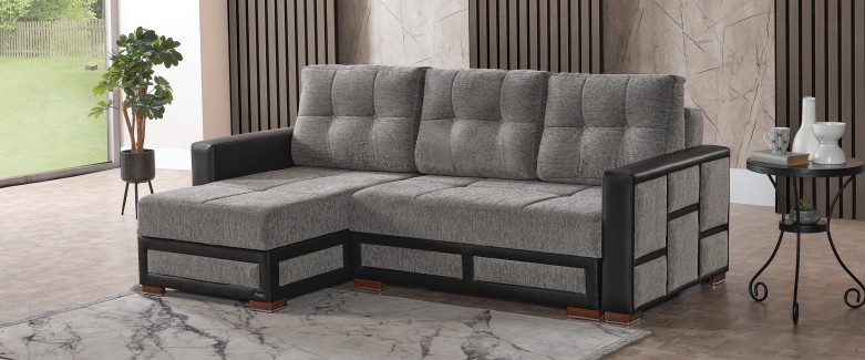 Loft Polyester/PU Convertible Storage Living Room Set