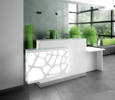 ORGANIC Straight Reception Desk w/Counter Top, ADA Compliance