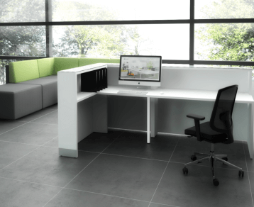 ORGANIC L-Shaped Medium Reception Desk w/Right Side RGB Light Panel