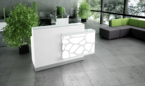 ORGANIC Small Straight Reception Desk w/RGB Light