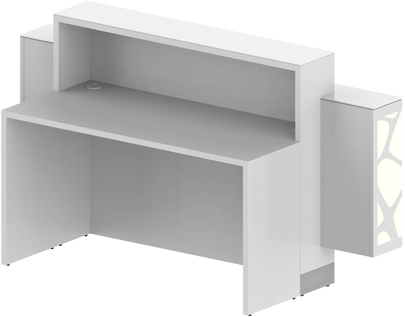 ORGANIC 2-Person Straight Reception Desk w/Left Side RGB Light Panel