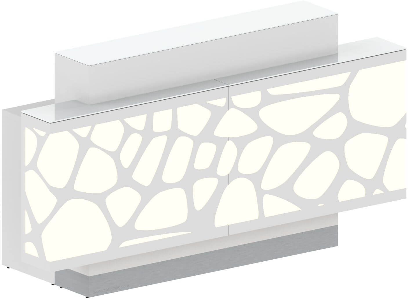 ORGANIC 1-Person Straight Reception Desk w/Right Side RGB Light Panel