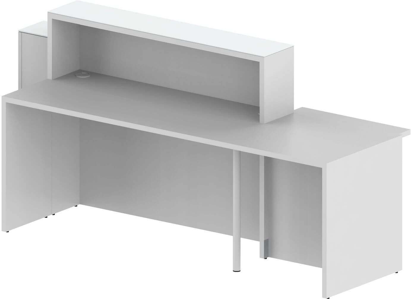 ORGANIC 1-Person Straight Reception Desk w/Side Counter Top & RGB Light, ADA Compliance