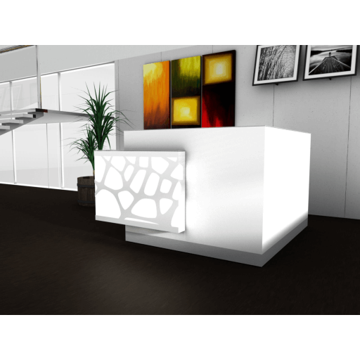 ORGANIC 1-Person Medium L-Shaped Reception Desk w/RGB Light