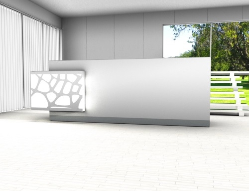 ORGANIC Straight Reception Desk w/Left Side RGB Light Panel