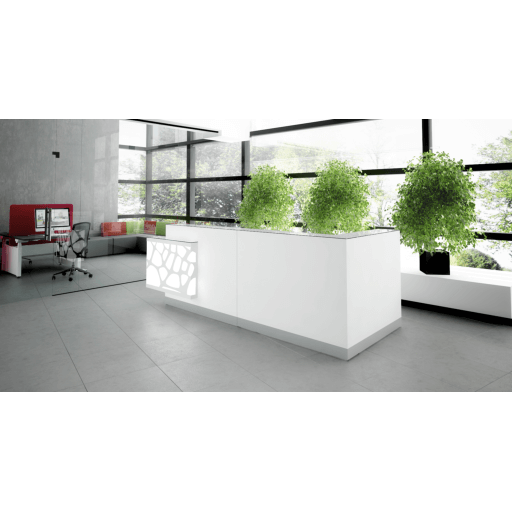 ORGANIC L-Shaped Medium Reception Desk w/Left Side RGB Light Panel