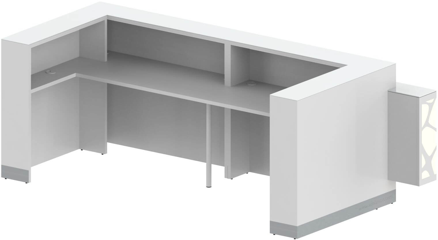 ORGANIC 2-Person U-Shaped Reception Desk w/RGB Light