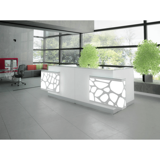 ORGANIC 2-Person U-Shaped Reception Desk w/RGB Light