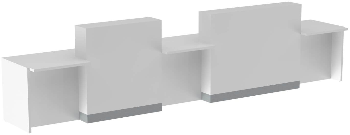 ORGANIC 1-Person Straight Reception Desk w/Side Counter Top & RGB Light, ADA Compliance